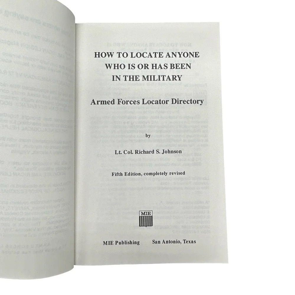 How To Locate Anyone In The Military Armed Forces Locator Directory 5th Ed 1993